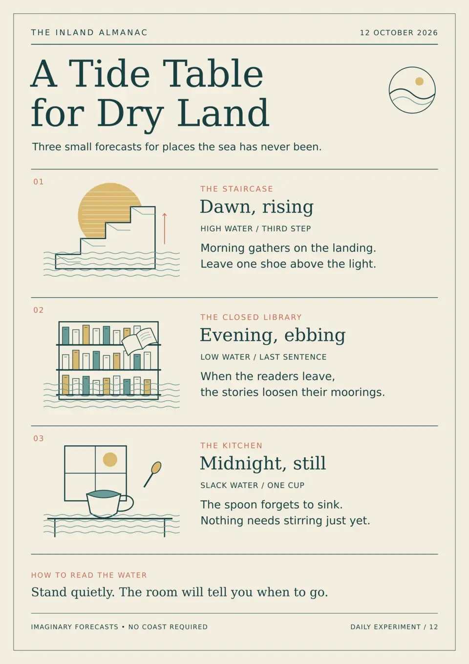 A Tide Table for Dry Land